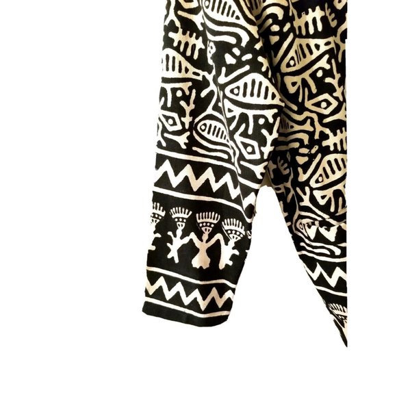 Vintage Cotton Jacket Plus 2x 18 20 Black Tan Tribal Ethnic India 1990s - Picture 5 of 10